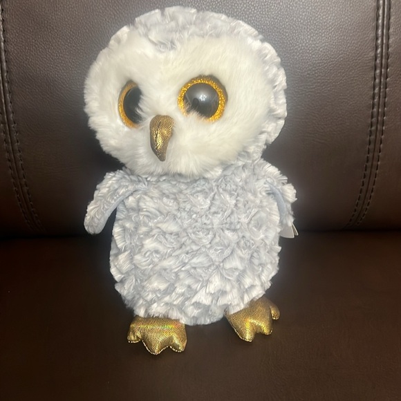 Beanie boos Ty owl owlette April 20th owl cute new owl golden sparkly eyes - Picture 3 of 10